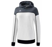 Erima „Change by Felpa con Cappuccio, Bianco/Slate Grey/Nero, 40 Donna