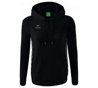 Erima Donna Essential Team Felpa con Cappuccio, Nero, 34