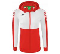 Erima Donna Giacca da Allenamento con Cappuccio Six Wings, rosso/bianco, 34