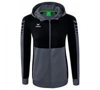 Erima Donna Giacca da Allenamento con Cappuccio Six Wings, slate grey, 38