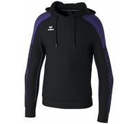 Erima Felpa con Cappuccio Evo Star (1072407) Unisex - Bambini, Nero/Ultra Violet, 128