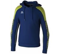 Erima Felpa con Cappuccio Evo Star (1072409) Uomo, New Navy/Lime, 3XL