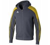 Erima Giacca da Allenamento Evo Star con Cappuccio (1032405) Unisex - Bambini e Ragazzi, Slate Grey/Giallo, 140