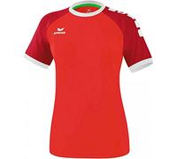Erima Maglietta Sportiva Zenari 3.0 Maglietta, Donna, Rosso/Rosso Rubino/Bianco, 46