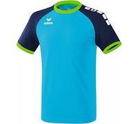 Erima Maglietta Sportiva Zenari 3.0 Maglietta, Unisex Bambini, Curacao/New Navy/Green Gecko, 152