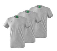 Erima Set di 3 Teamsport T-Shirt, Uomo, Grigio Melange, S