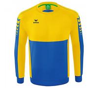 Erima Six Wings Felpa, Unisex - Adulto, Blu/Giallo, XL