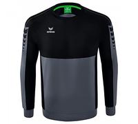 Erima Six Wings Felpa, Unisex - Adulto, Grigio/Nero, L