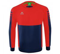 Erima Six Wings Felpa, Unisex - Adulto, Multicolore (New Navy/Rosso), L