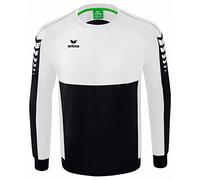 Erima Six Wings Felpa, Unisex - Bambini, Nero/Bianco, 152