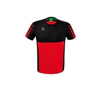 Erima Six Wings Funktions, T Shirt Unisex Adulto, Rosso/Nero, 3XL