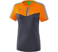 Erima Squad, Maglietta Donna, Multicolore (New Orange/Slate Grey/Monument Grey), 40
