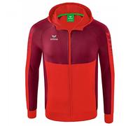 Erima Uomo Giacca da Allenamento con Cappuccio Six Wings, rosso/bordeaux, L