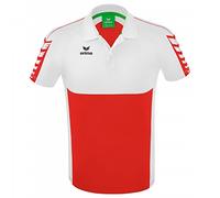 Erima Uomo Maglietta Polo Six Wings, Rosso/Bianco, M