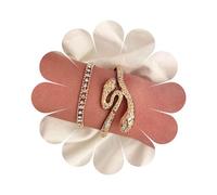 Erimberate Braccialetto punk serpente a strati braccialetto a serpente braccialetti di cristallo a strati braccialetto oro cz braccialetto grosso catena a mano gioielli per le donne