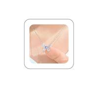 Erimberate Collana girocollo con farfalla in cristallo bohémien, collana con ciondolo a forma di farfalla cava in argento con zirconia cubica viola, collana con ciondolo a forma di cuore con strass