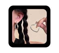 Erimberate Orecchini pendenti a cerchio a forma di cuore punk in oro Hollow Heart orecchini a cerchio grandi a strati orecchini a cerchio a forma di cuore esagerati gioielli per le donne, Zinco