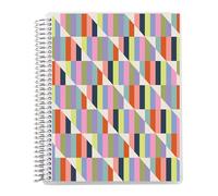 Erin Condren Quaderno a spirale per la produttività, layout linee e lista di controllo con carta da 80 libbre, copertina ipnotica, 160 pagine per notebook produttività, bobina platino, adesivi inclusi