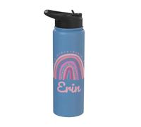 Erin Nome Personalizzato Divertente Donne Rosa Arcobaleno Erin Stainless Steel Insulated Water Bottle