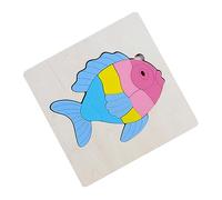 ERINGOGO 1 Pz Pesce Puzzle Di Memoria Giocattoli Educativo Per i Puzzle Di Memoria 3d Puzzle Di Legno Bambù Colorato