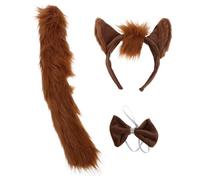 ERINGOGO 1 Set di cerchietto con orecchie da cavallo: cerchietto per capelli da cavallo per cosplay con coda e, realistico con orecchie da animale marrone per feste di Halloween, giochi di ruolo con