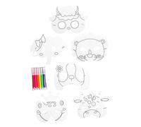 ERINGOGO 1 Set Maschere Animali Vuote per Maschere da Colorare per Feste Compleanno Attività Creative Sviluppo delle Abilità Motorie Divertimento e Immaginativo