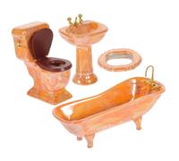ERINGOGO 1 Set Mini infissili da bagno mobili accessori in miniatura per la doccia accessorio per doccia in miniatura Arredamento del bagno oggetto di scena del bagno ceramica Arancia