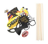 ERINGOGO 10 Pezzi Accessori Photo Booth Capodanno in Carta Riutilizzabili Decorazioni Divertenti per Feste di Fine Anno Kit Completo per Selfie e Foto Ricordo Adatti per Veglione e Riunioni