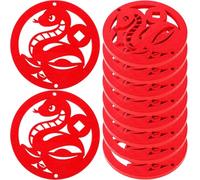 ERINGOGO 10 Pezzi Decorazioni Legno da Appendere per Capodanno Cinese Anno del Serpente Ornamenti Stile Cinese per Festa di Primavera per Bonsai Piante in Vaso e Addobbi Festivi