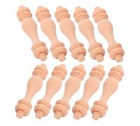 ERINGOGO 10 Pezzi Pilastri Romani del Ponte Pilastro Angolare Romano in Miniatura Colonne e Pilastri Romani Pilastro Romano Terminali Scala in Legno Non Finito Dowel Finial di Legno Beige