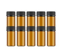 ERINGOGO 10pezzi Bottiglia di Vetro Marrone Scuro Flaconi Fiala Piccoli Mini Flacone per Olio Essenziale Chimica e Profumi Coperchio Grana e Tappo per Foro