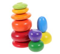 ERINGOGO 10Pezzi Giocattoli Montessori Impilabili per Pietre Colorate per Sviluppo Abilità Pratiche e Relazione Genitore
