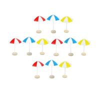 ERINGOGO 12 Mini Ombrelloni Spiaggia in Resina Colorati per Decorazioni Micro Paesaggio Accessori per Casa delle Bambole e Artigianato DIY Miniature Ombrellino Mare Rosso Blu Giallo