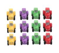 ERINGOGO 12 Mini Trattori in Resina Colorati per Casa delle Bambole Decorazioni per Giardini delle Fate e Micro Paesaggi Accessori Fattoria Realistici in Miniatura Rosso Verde Giallo