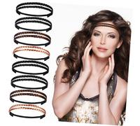 ERINGOGO 12 pezzi Fasce Elastiche Intrecciate per Fascia Annodata in Morbido Comoda e Resistente per Quotidiano Ufficio Feste e Matrimoni Nero Marrone Oro