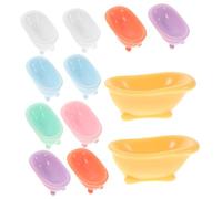 ERINGOGO 12 Pezzi Piccola decorazione della vasca Miniatura del bagno di una casa delle bambole accessori per la casa delle bambole oggetto da bagno in miniatura Mini vasca plastica