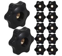 ERINGOGO 12 Pezzi Pomelli Stella Neri con Dado Filettato Manopole Ergonomiche Stella per Serraggio Manuale di Bulloni e Viti su Macchinari