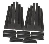 ERINGOGO 12 Pezzi Trappole Per Bassi Angolari Antifiamma Pannelli Acustici Trapezoidali in Schiuma Nera 7,5x7,5x30 Cm Pannelli Fonoassorbenti Per Karaoke Studio Home Theater Controllo Acustico