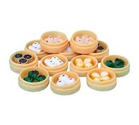 ERINGOGO 12pezzi Miniaturi Modelli Di Cibo Per Cucina Giocattolo Alimentare in Miniatura Decorazione Al Vapore in Miniatura Per Giocare Fare Finta Di Cucinare Vapore