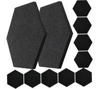 ERINGOGO 12pezzi Pannelli Decorativi Fonoassorbenti Hexagonali Feltro Isolamento Acustico Per Studio e Ufficio Materiale Sicuro e Leggero Facile Installazione Design Moderno Per Decorazione