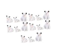 ERINGOGO 15 Miniature Orsi in Resina Realistici per Decorazioni Giardino Casa e Ufficio Artigianali in Modelli Animali Polari per Paesaggi e Micro