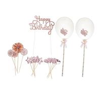 ERINGOGO 17 pezzi Topper Torta Compleanno Decorativo Rosa Oro Accessori Festa per Decorazioni Torte Festone Allegro per Party e Adulti