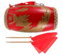 ERINGOGO 1pezzi Cowhide Waist Drum with Dragon Pattern Adjustable Strap for Children and Adults Performance Drum for Traditional Chinese Music