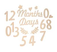 ERINGOGO 1set Targhette Mensili Legno Per Decorazione Per Compleanni e Shower Numeri Legno Accessorio Fotografico Per Momenti Speciali