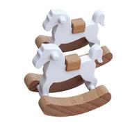 ERINGOGO 2 Mini Wooden Rocking Horse For Doll House Furniture Rustic Style Miniature Rocking Horse Ornament Creative And Lifesize Proportion For Miniature Scene Decoration