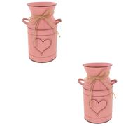 ERINGOGO 2 Pezzi Arrangiatore Di Fiori Retrò Con Tubo Del Latte Vasi Per L'arredamento Agriturismo Arredamento Rustico Contenitore Di Disposizione Decorazione Oggetto Ferro Da Stiro Rosa