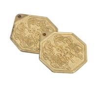 ERINGOGO 2 pezzi Bagua in Rame Decorazione Casa per Esorcismo e Benedizione Convesso da Parete Ornamentazione Feng Shui per Interno
