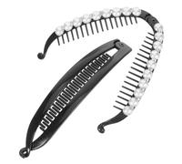 ERINGOGO 2 pezzi Banana Clip con Artificiali e Resistente Pettine per Fermaglio per Acconciature Veloci e Comfort Prolungato Adatto Spessi e Sottili per Matrimoni e Feste