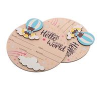 ERINGOGO 2 Pezzi Cartello Annuncio Nascita Rotondo in Legno Unisex Segnaposto Personalizzabile per Ragazzo Ragazza Accessorio Fotografico per Prima Foto e Shower