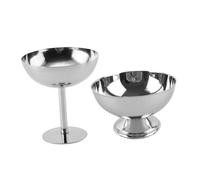 ERINGOGO 2 Pezzi Coppette Gelato in Acciaio Ciotole Dessert Metalliche per Gelato Yogurt Cocktail e Party Design e Versatile per Dolci Caramelle e Bevande